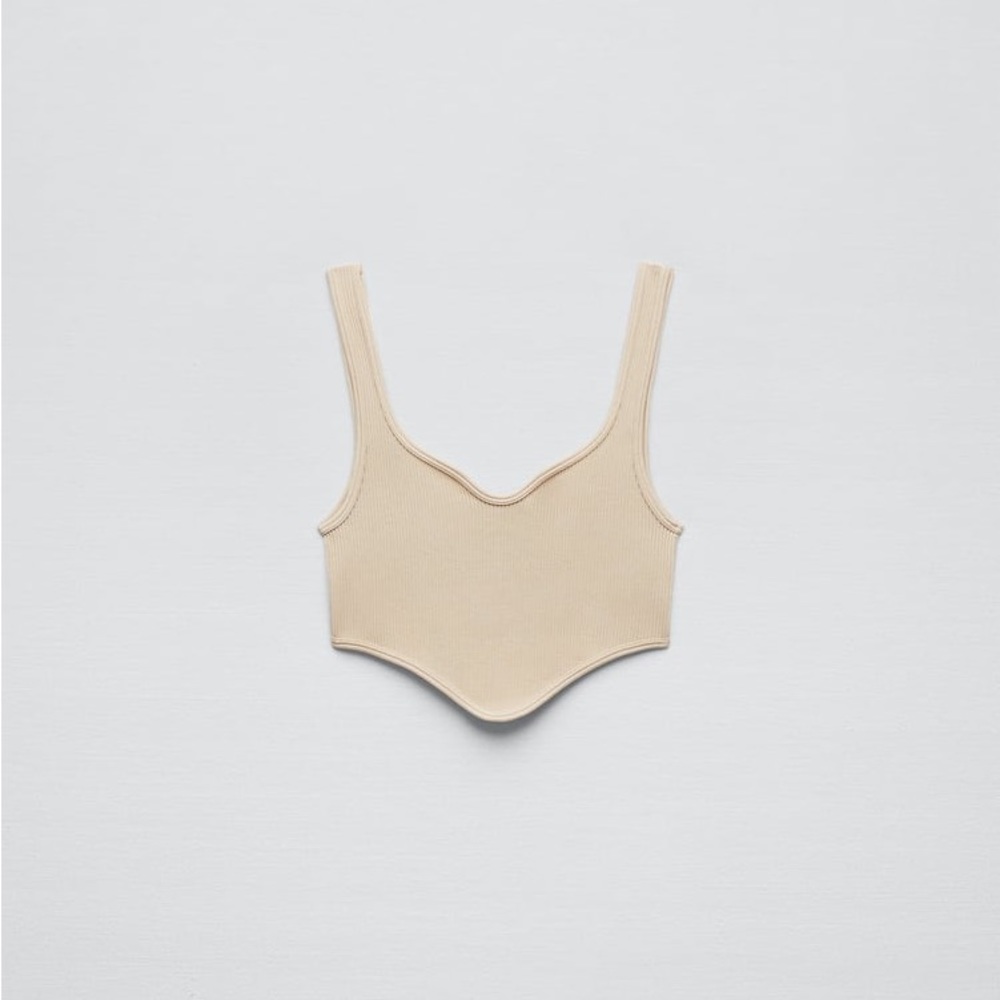 Zara Beige Pink Seamless Corset Top - Picture 14 of 16